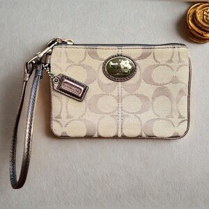 Coach | Signature Mini- Zip Wristlet